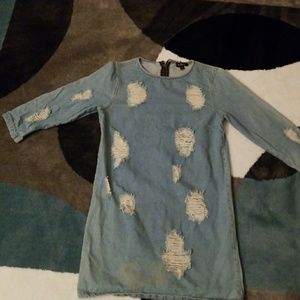 Women's  Distressed Denim Dress Size S Small